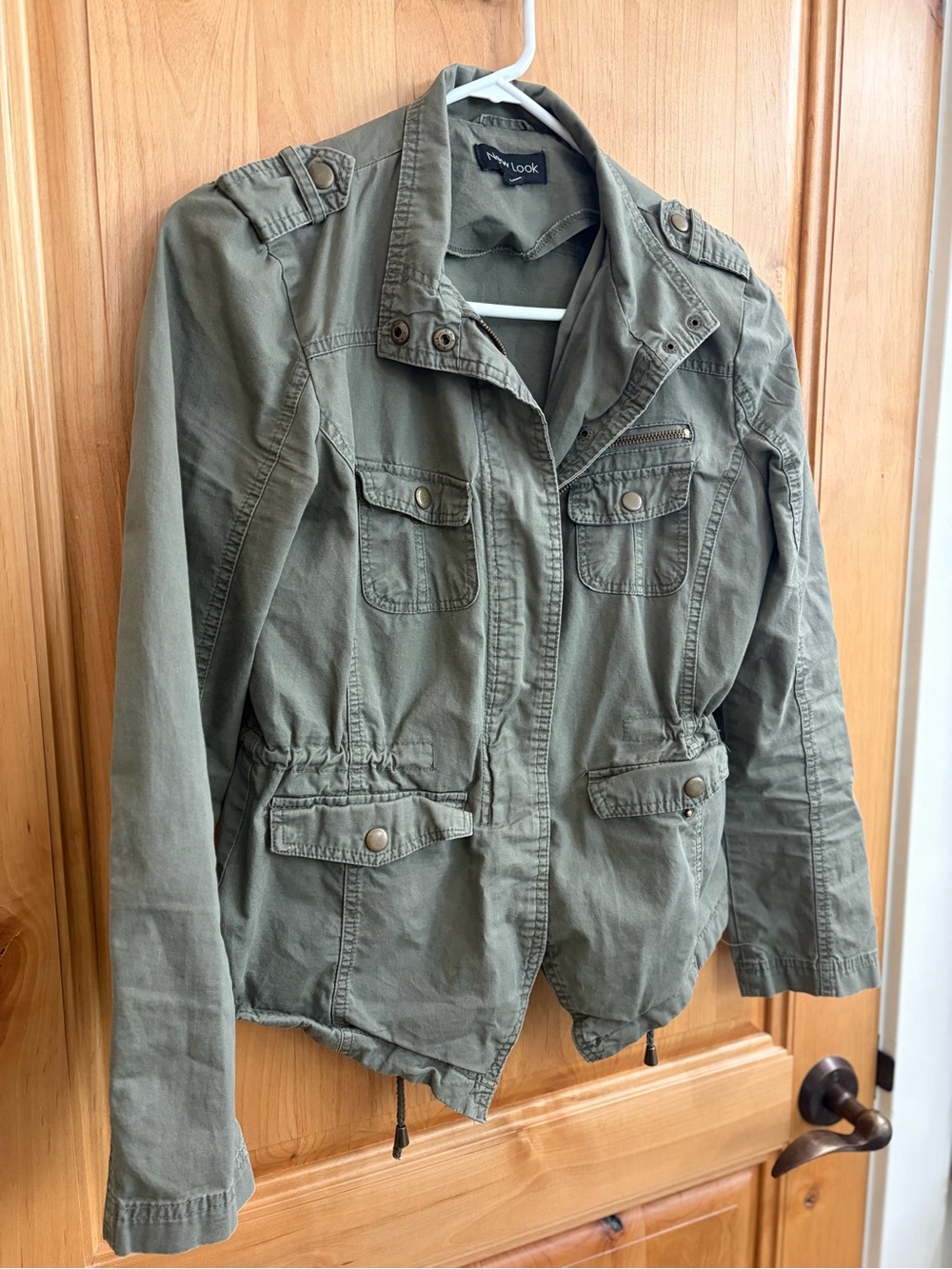 Olive Green Utility Jacket with Button Pockets